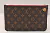 Authentic Louis Vuitton Monogram Neverfull GM Pouch Purse Clutch Bag Pink 4289K