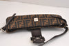 Authentic FENDI Zucca Vintage Shoulder Bag Purse Canvas Leather Brown 4290J