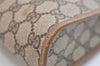 Authentic GUCCI Vintage Clutch Hand Bag Purse GG PVC Leather Brown 4290K