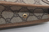 Authentic GUCCI Vintage Clutch Hand Bag Purse GG PVC Leather Brown 4290K