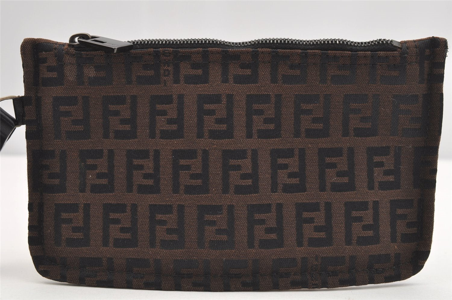 Authentic FENDI Vintage Zucchino Shoulder Tote Bag Canvas Leather Brown 4291I