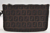 Authentic FENDI Vintage Zucchino Shoulder Tote Bag Canvas Leather Brown 4291I