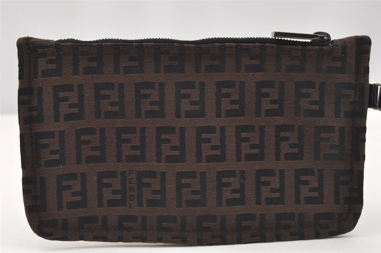 Authentic FENDI Vintage Zucchino Shoulder Tote Bag Canvas Leather Brown 4291I