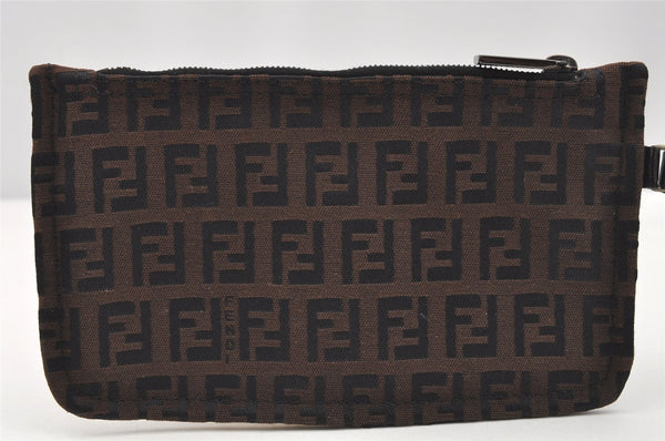 Authentic FENDI Vintage Zucchino Shoulder Tote Bag Canvas Leather Brown 4291I