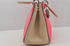 Authentic Christian Dior Diorissimo 2Way Hand Bag Purse Leather Pink Beige 4291J