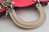 Authentic Christian Dior Diorissimo 2Way Hand Bag Purse Leather Pink Beige 4291J