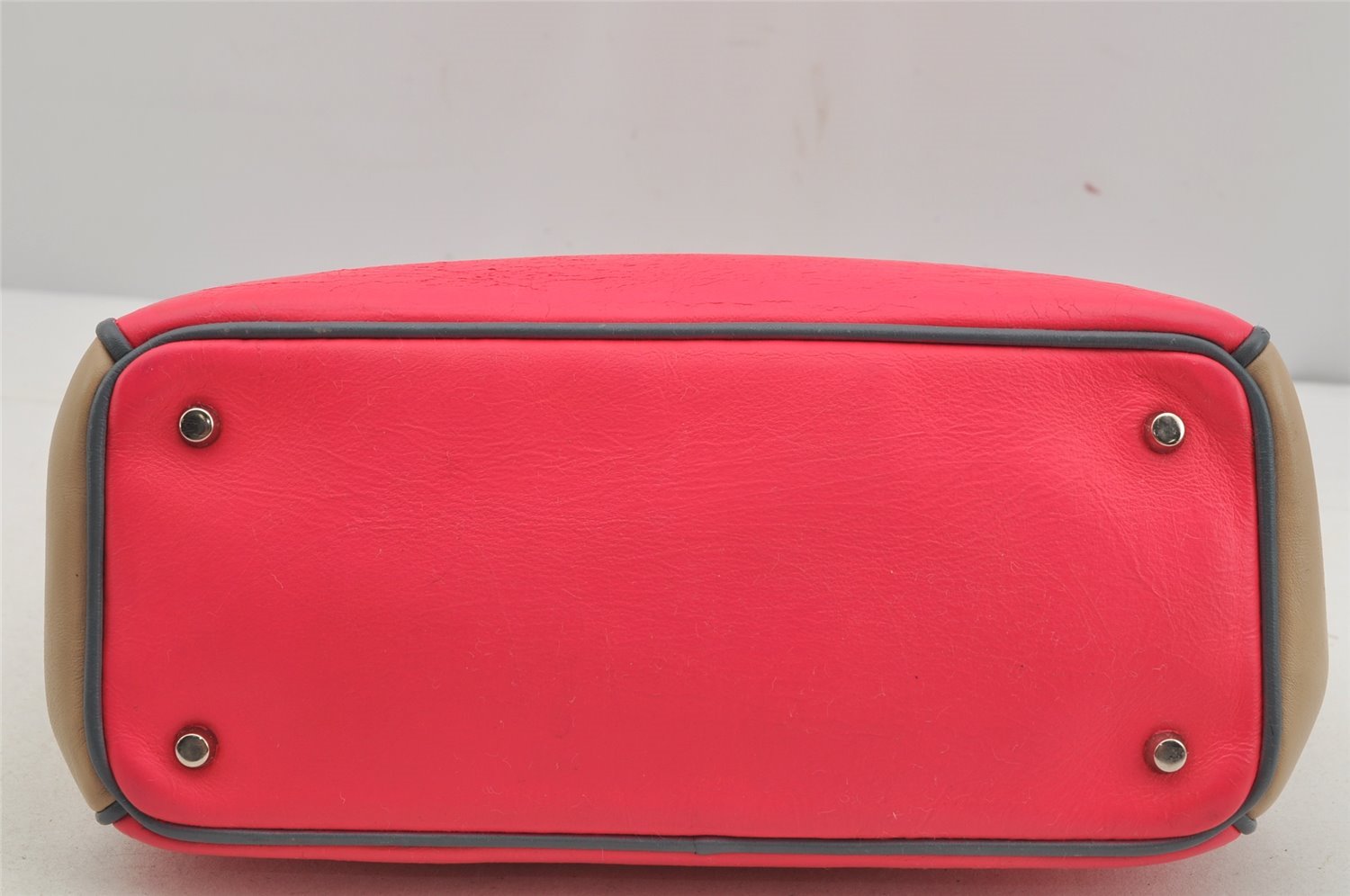 Authentic Christian Dior Diorissimo 2Way Hand Bag Purse Leather Pink Beige 4291J