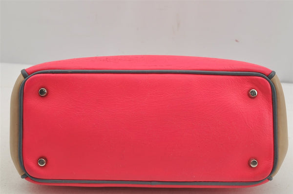 Authentic Christian Dior Diorissimo 2Way Hand Bag Purse Leather Pink Beige 4291J