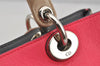 Authentic Christian Dior Diorissimo 2Way Hand Bag Purse Leather Pink Beige 4291J