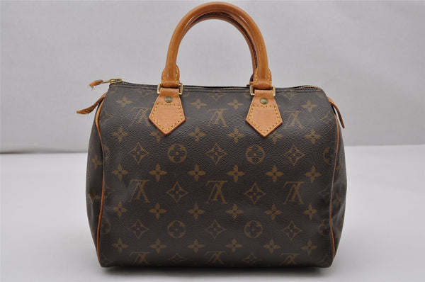 Authentic Louis Vuitton Monogram Speedy 25 Boston Hand Bag M41528 LV 4292K