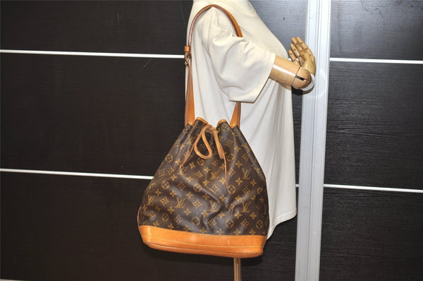 Authentic Louis Vuitton Monogram Noe Shoulder Drawstring Bag M42224 LV 4294J