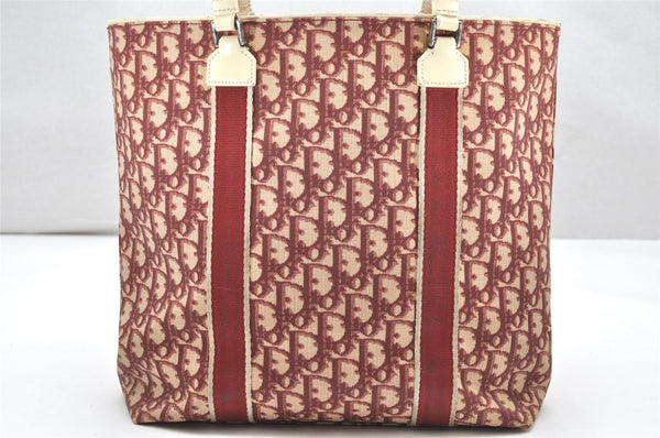 Authentic Christian Dior Trotter No.1 Shoulder Tote Bag PVC Enamel Red 4297K