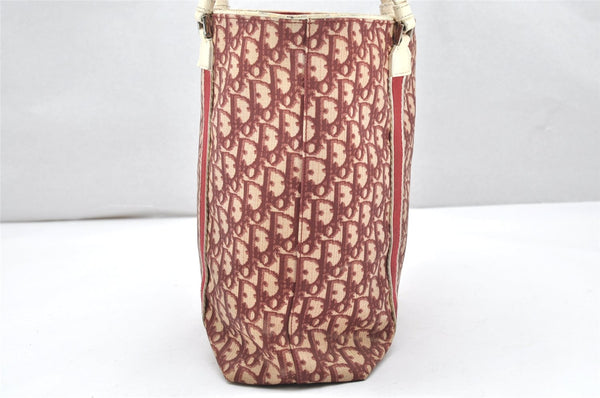 Authentic Christian Dior Trotter No.1 Shoulder Tote Bag PVC Enamel Red 4297K