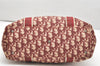 Authentic Christian Dior Trotter No.1 Shoulder Tote Bag PVC Enamel Red 4297K