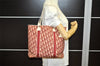 Authentic Christian Dior Trotter No.1 Shoulder Tote Bag PVC Enamel Red 4297K