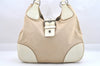 Authentic PRADA Vintage Canvas Leather Shoulder Tote Bag Beige 4298J