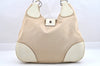 Authentic PRADA Vintage Canvas Leather Shoulder Tote Bag Beige 4298J