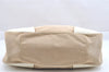 Authentic PRADA Vintage Canvas Leather Shoulder Tote Bag Beige 4298J