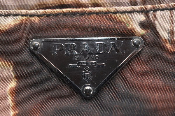 Authentic PRADA Nylon Tessuto Leather 2Way Tote Hand Bag Brown 4298K