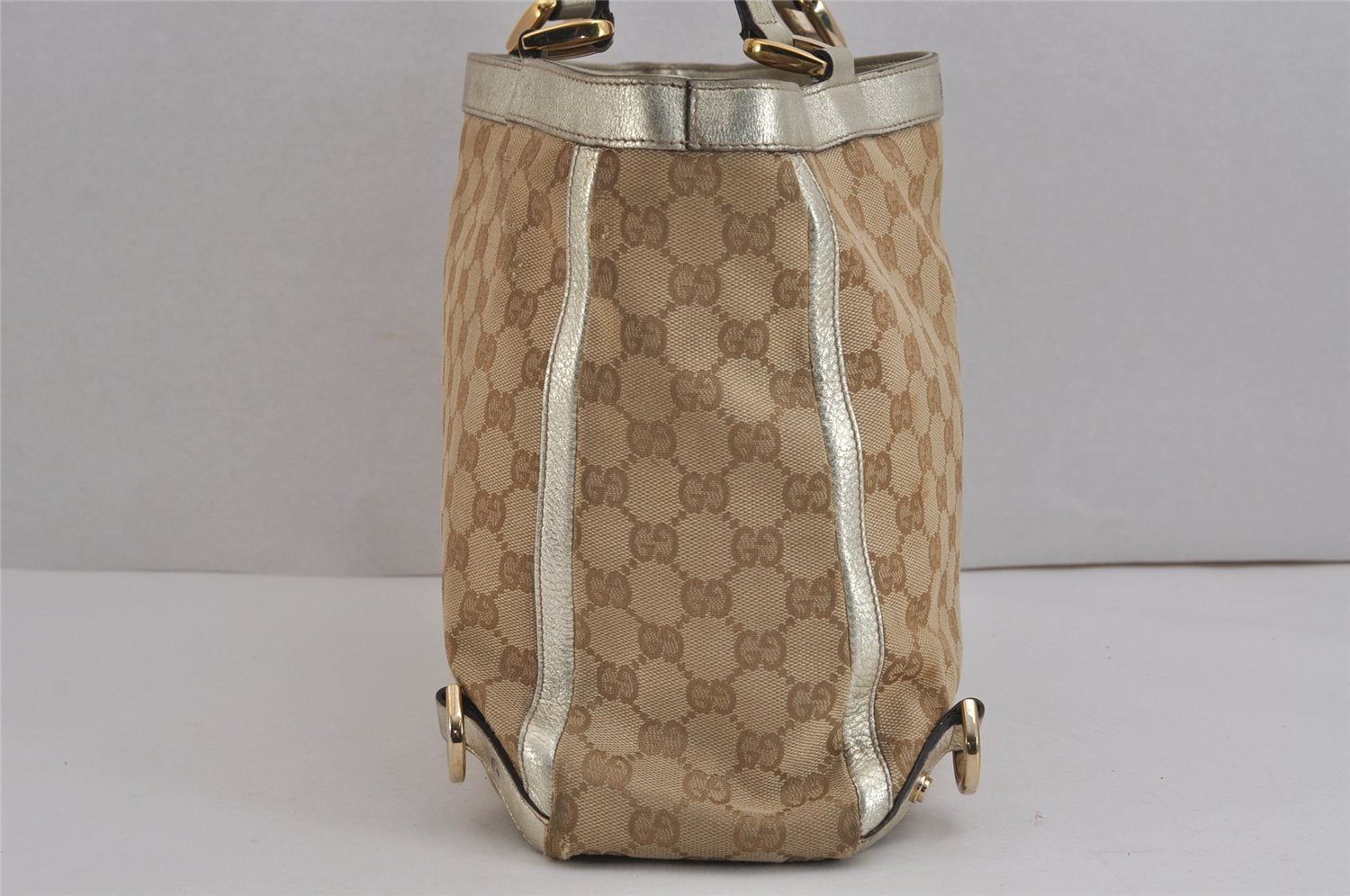 Authentic GUCCI Abbey Shoulder Hand Bag GG Canvas Leather 170004 Brown 4299J