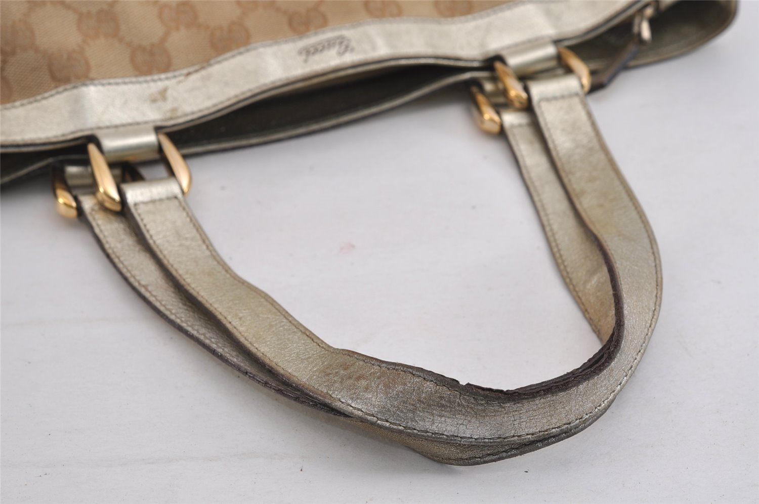 Authentic GUCCI Abbey Shoulder Hand Bag GG Canvas Leather 170004 Brown 4299J