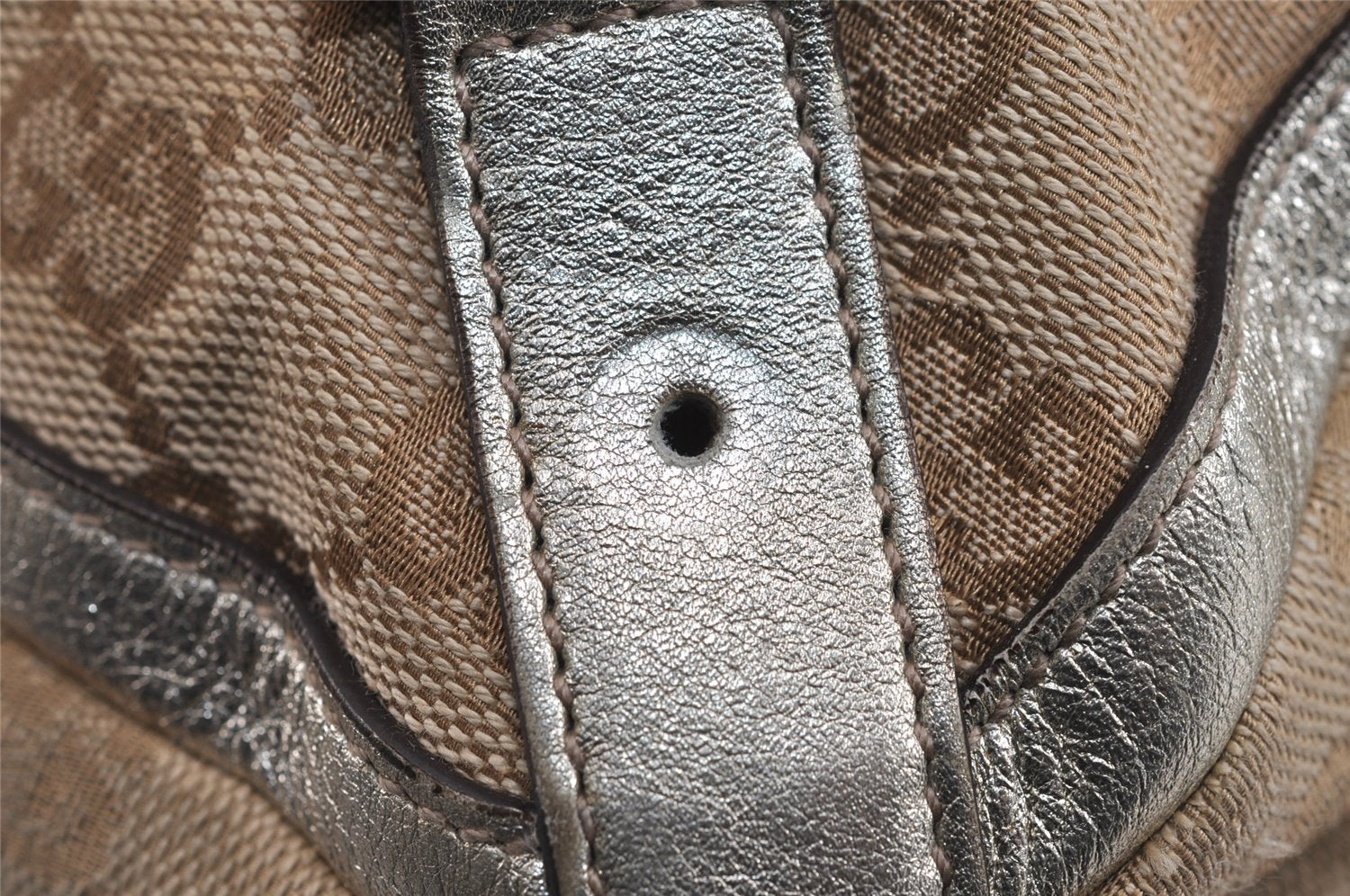 Authentic GUCCI Abbey Shoulder Hand Bag GG Canvas Leather 170004 Brown 4299J