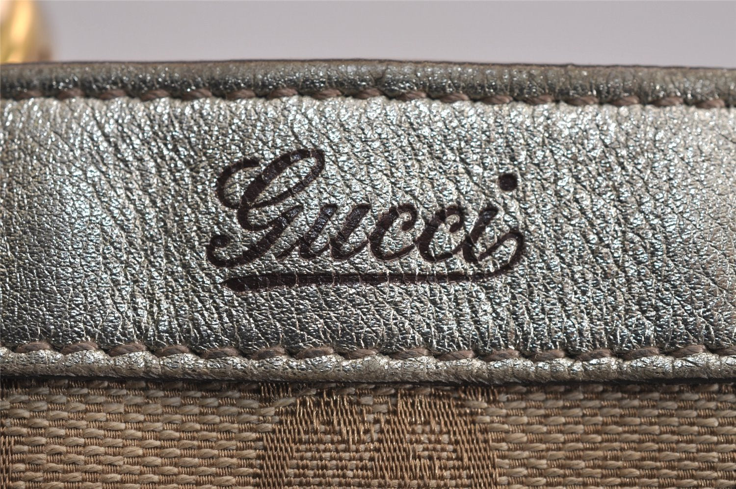 Authentic GUCCI Abbey Shoulder Hand Bag GG Canvas Leather 170004 Brown 4299J