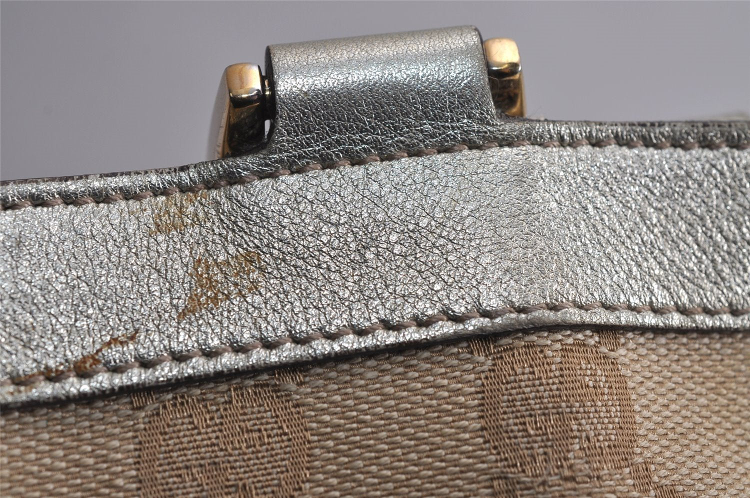 Authentic GUCCI Abbey Shoulder Hand Bag GG Canvas Leather 170004 Brown 4299J