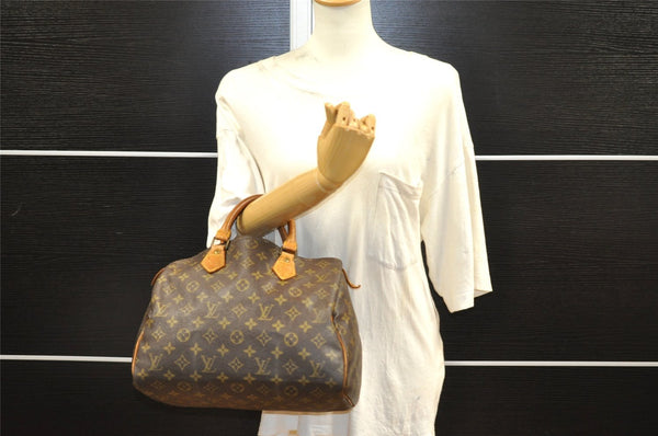 Authentic Louis Vuitton Monogram Speedy 30 Hand Boston Bag M41526 LV Junk 4301I