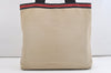 Authentic GUCCI Vintage Sherry Line Hand Tote Bag Leather 281899 White 4302J