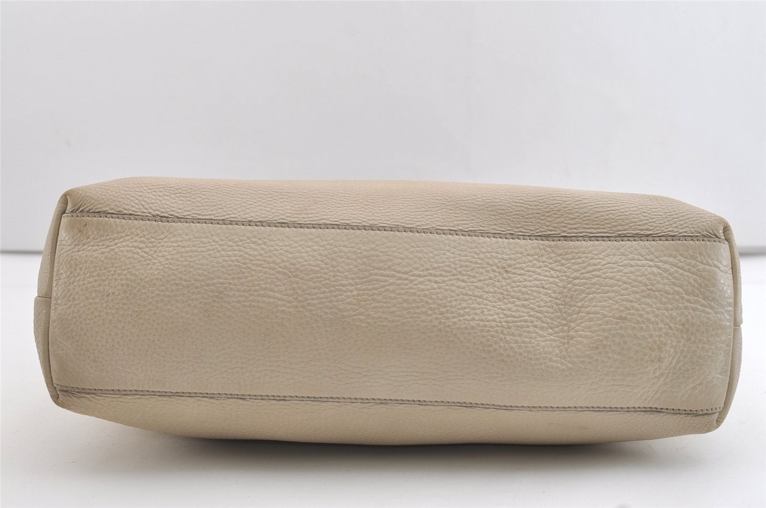 Authentic GUCCI Vintage Sherry Line Hand Tote Bag Leather 281899 White 4302J