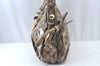 Authentic GUCCI GG Crystal Sherry Line Horsebit Shoulder Bag GG PVC Brown 4303J