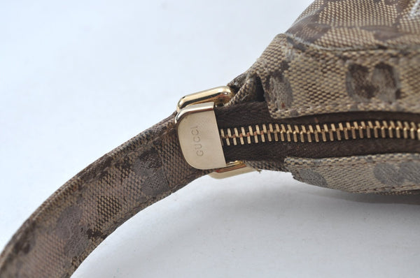 Authentic GUCCI GG Crystal Sherry Line Horsebit Shoulder Bag GG PVC Brown 4303J