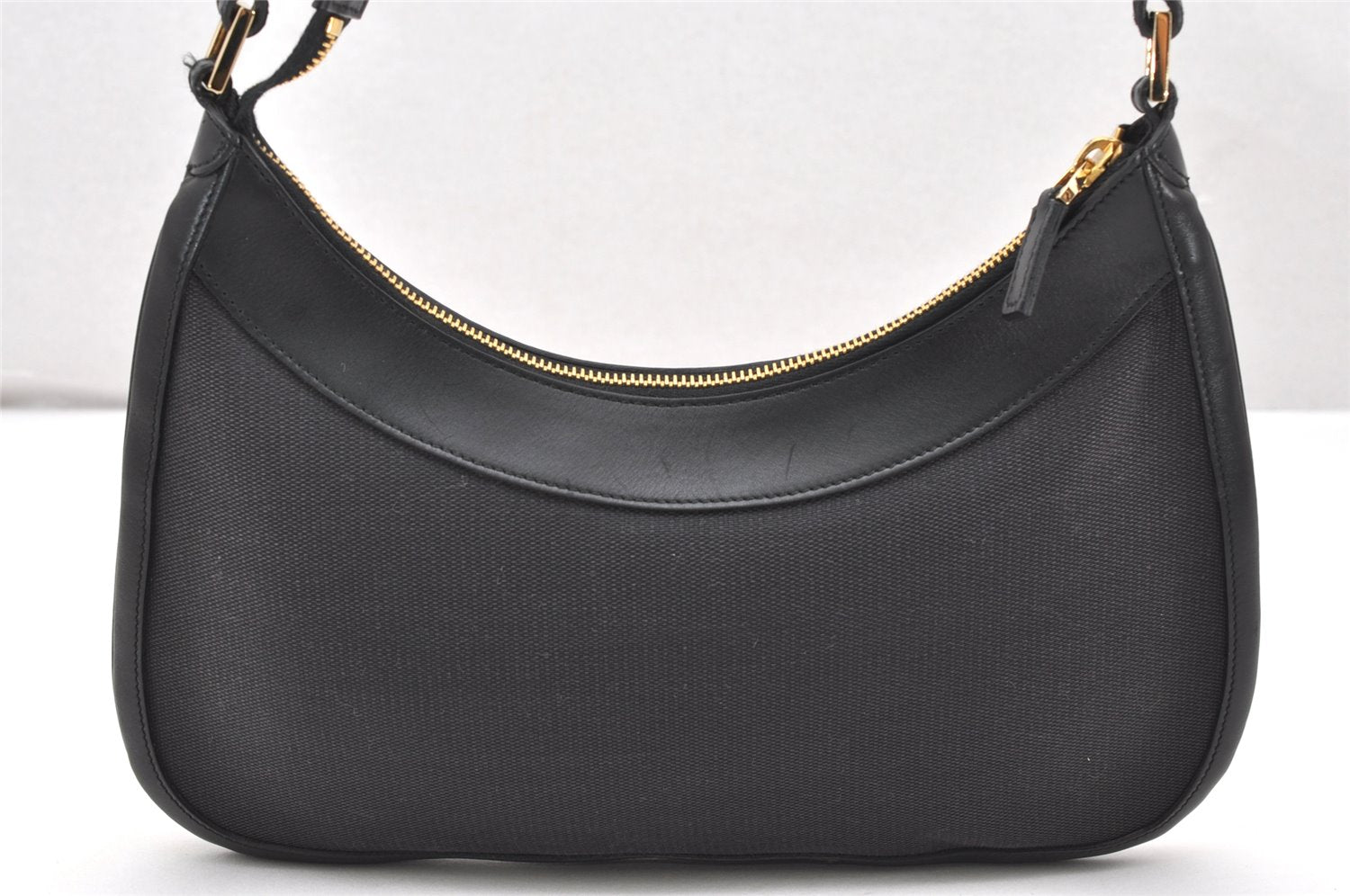 Authentic GUCCI Shoulder Hand Bag Purse GG Canvas Leather 0014128 Black 4303K
