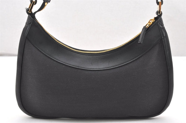 Authentic GUCCI Shoulder Hand Bag Purse GG Canvas Leather 0014128 Black 4303K