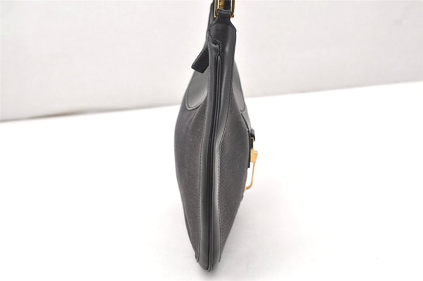 Authentic GUCCI Shoulder Hand Bag Purse GG Canvas Leather 0014128 Black 4303K