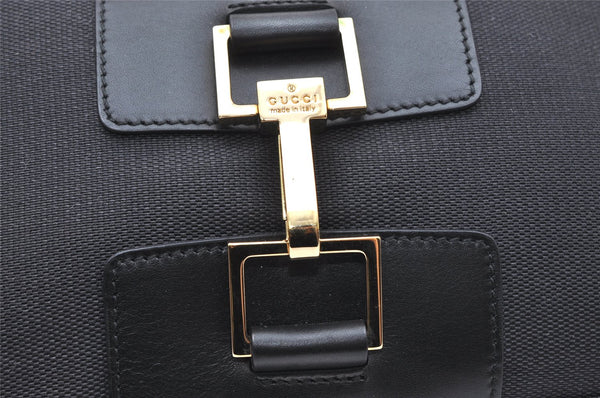 Authentic GUCCI Shoulder Hand Bag Purse GG Canvas Leather 0014128 Black 4303K