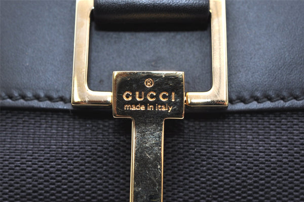 Authentic GUCCI Shoulder Hand Bag Purse GG Canvas Leather 0014128 Black 4303K