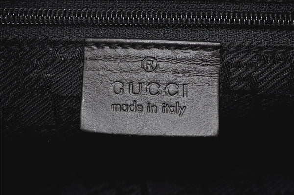 Authentic GUCCI Shoulder Hand Bag Purse GG Canvas Leather 0014128 Black 4303K