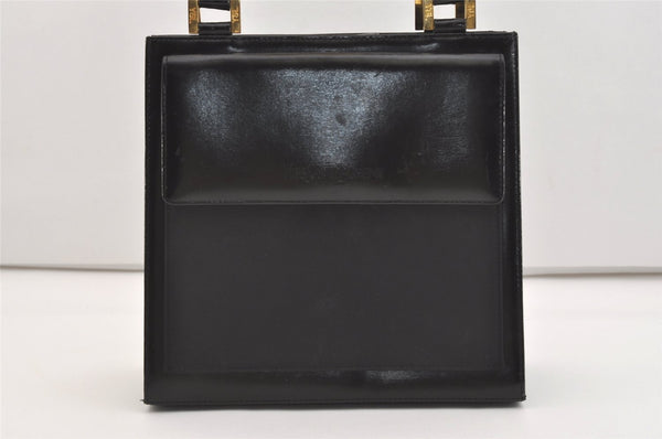 SAINT LAURENT Vintage Shoulder Hand Bag Purse Leather Nylon Black 4304J