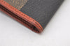 Authentic FENDI Pequin Long Wallet Purse PVC Leather Brown Black 4307K