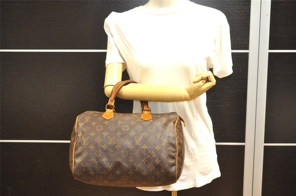 Authentic Louis Vuitton Monogram Speedy 30 Hand Boston Bag M41526 LV Junk 4308I