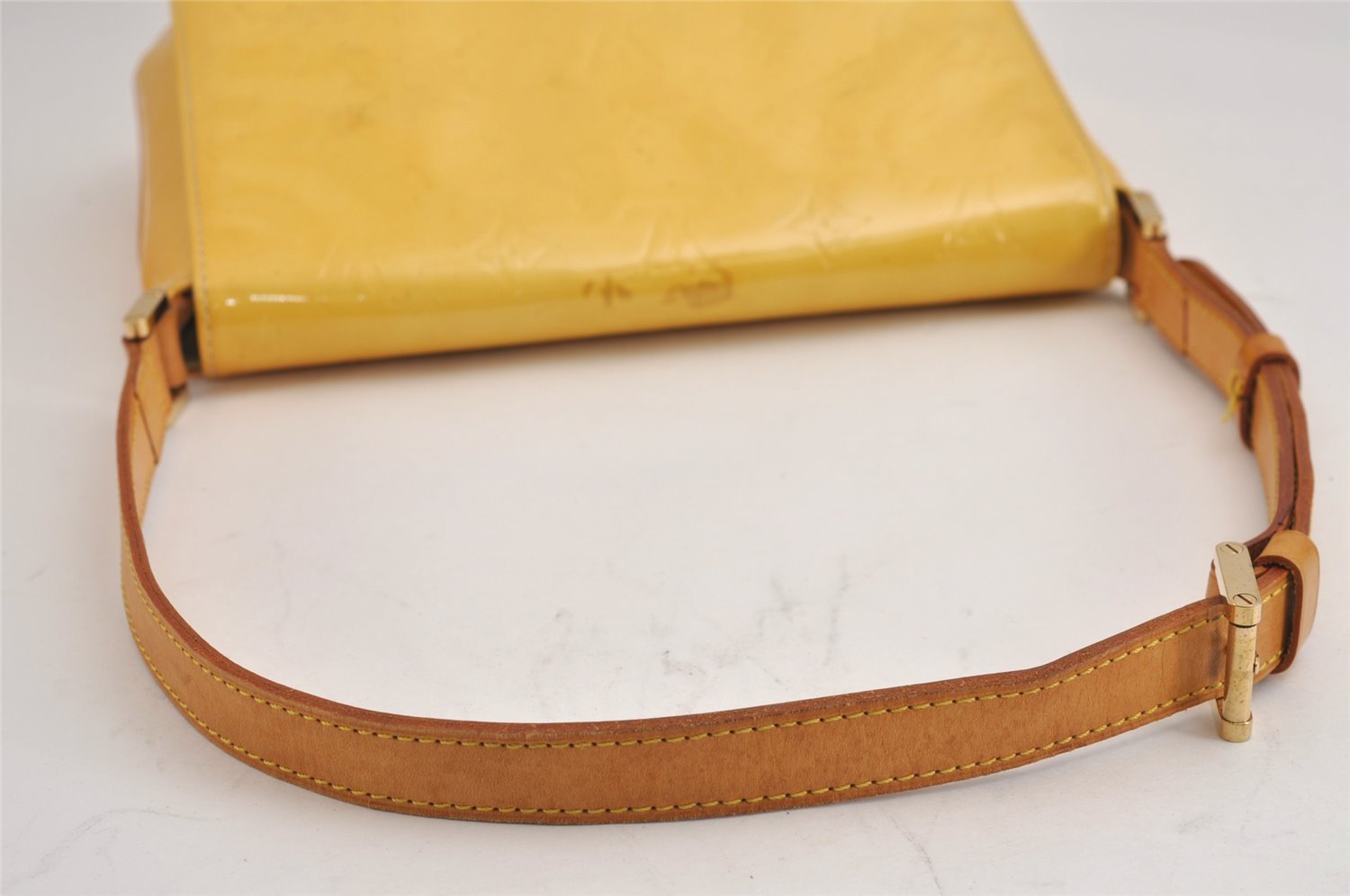 Auth Louis Vuitton Vernis Thompson Street Shoulder Bag Yellow M91071 LV 4308J