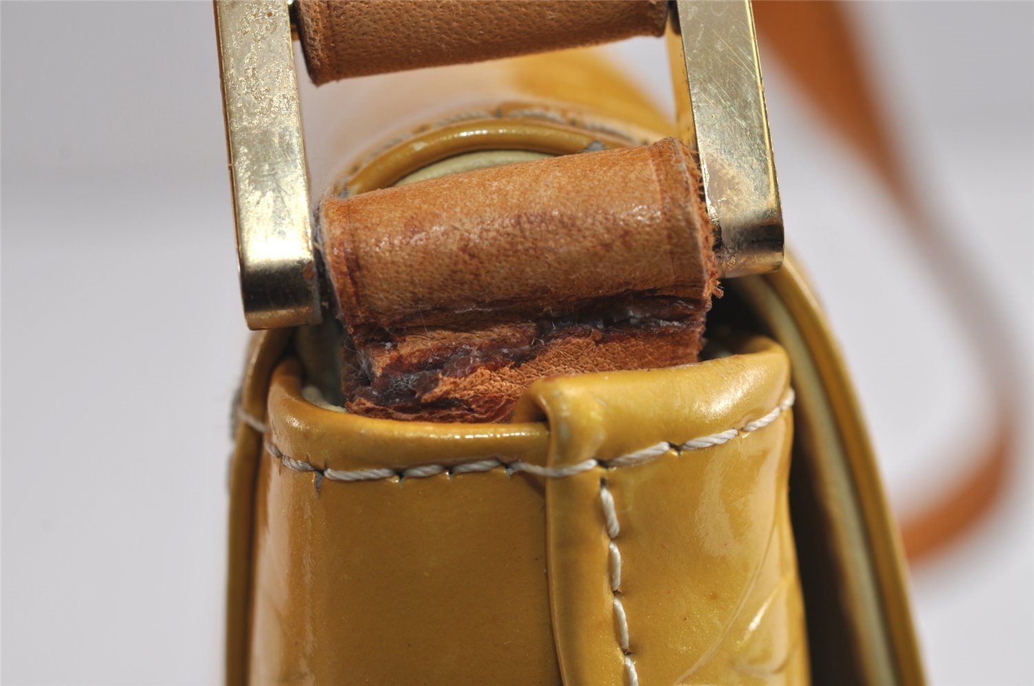 Auth Louis Vuitton Vernis Thompson Street Shoulder Bag Yellow M91071 LV 4308J