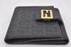 Authentic FENDI Vintage Zucchino Bifold Wallet Purse PVC Black 4308K