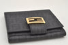 Authentic FENDI Vintage Zucchino Bifold Wallet Purse PVC Black 4308K