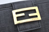 Authentic FENDI Vintage Zucchino Bifold Wallet Purse PVC Black 4308K