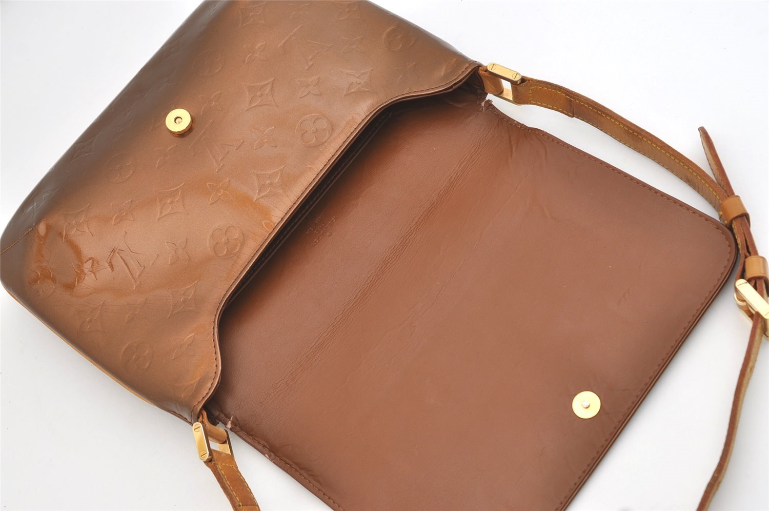 Auth Louis Vuitton Vernis Thompson Street Shoulder Bag Brown M91124 LV 4311J