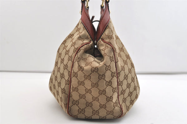 Authentic GUCCI Sukey Shoulder Tote Bag GG Canvas Leather 211944 Brown 4313J