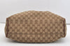 Authentic GUCCI Sukey Shoulder Tote Bag GG Canvas Leather 211944 Brown 4313J